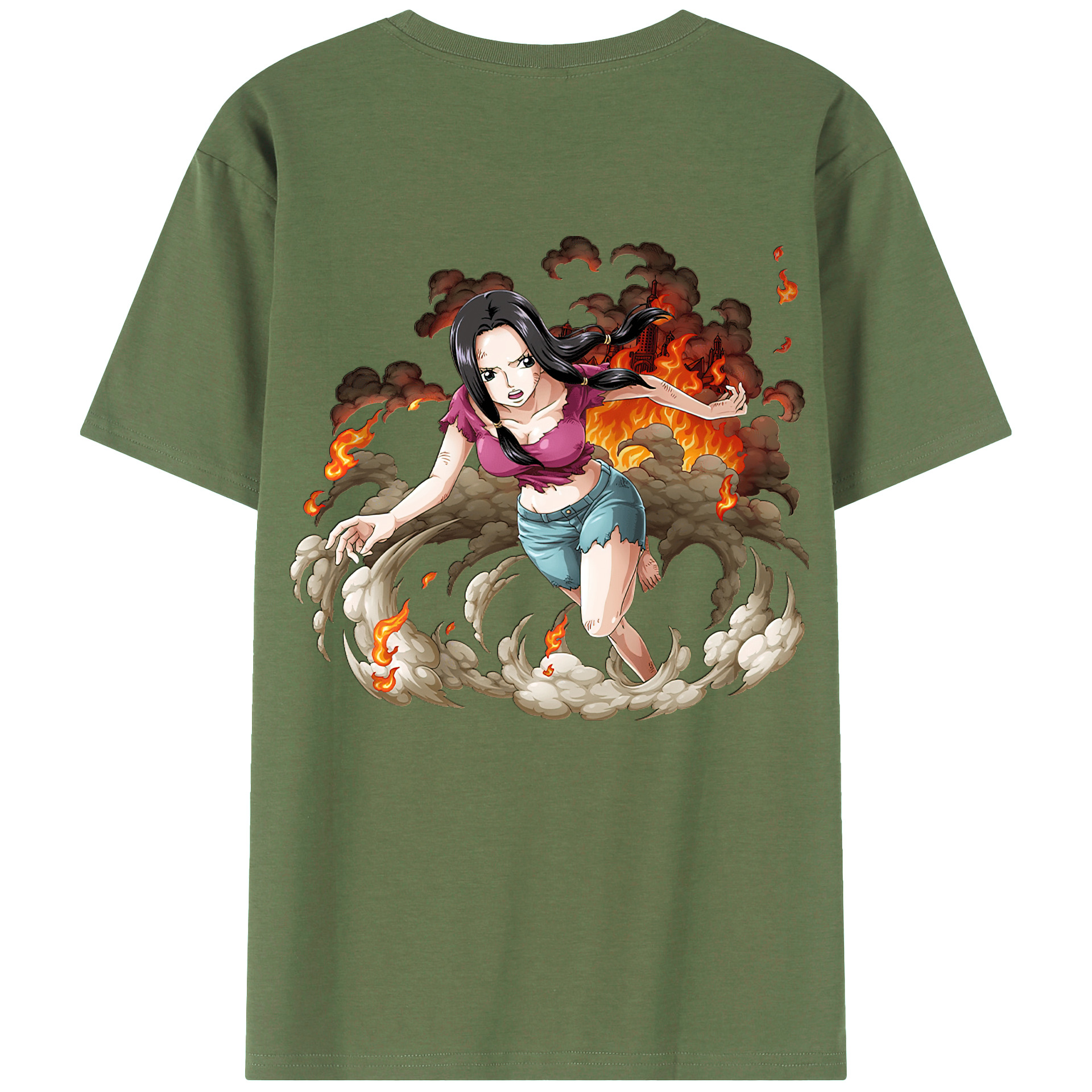 ワンピース ニコ・ロビン ONE PIECE Nico Robin 綿100％ メンズ半袖Tシャツ（バックプリント） 通気性